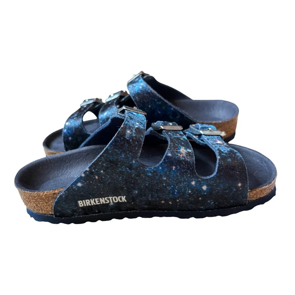 Birkenstock Florida Kids Velvet‎ Milky Way Sandals Size 26 E US K 8.0 Narrow